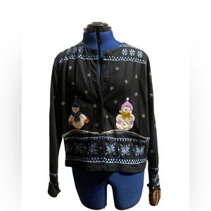 Michael Simon lite cardigan Christmas  design Size S